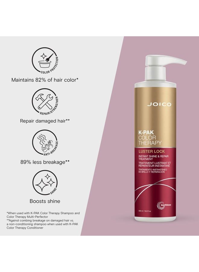 JOICO K-PAK Color Therapy Luster Lock Instant Shine & Repair Treatment | For Color-Treated Hair | Boost Color Vibrancy | Repair Breakage | With Keratin & Argan Oil | 16.9 Fl Oz - Image 3