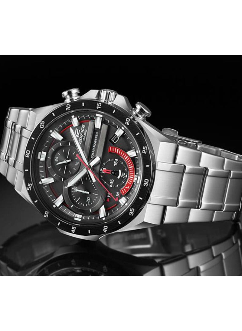 CASIO Edifice Chronograph Solar Powered Stainless Steel Men's Watch EQS-920DB-1AV - Image 3