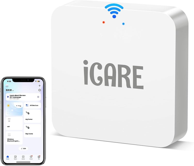بوابة ذكية (WiFi/Bluetooth) لقفل بصمة الذكي / Tuya / Smart Life - تحكم عن بعد عبر التطبيق، متوافقة مع Alexa و Google Home