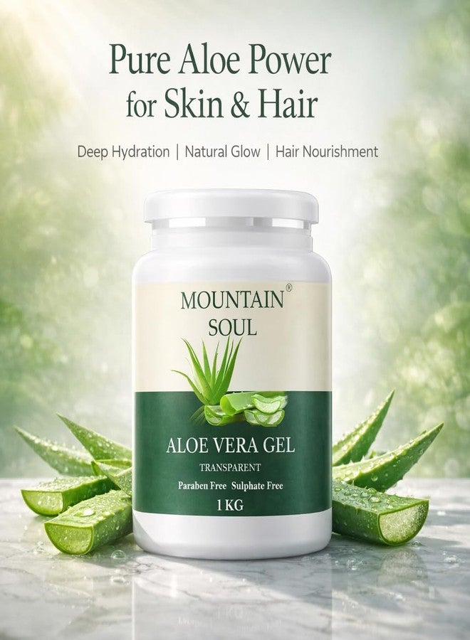 MOUNTAIN SOUL جل الصبار النقي من ماونتن سول للوجه والبشرة والشعر (1 كجم - عبوتان) - عضوي 100%، غير لزج وخالٍ من البارابين - عناية فائقة ببشرة متألقة للرجال والنساء - Image 5