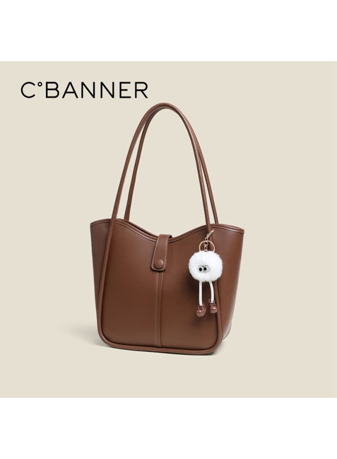 C.banner Leather Handbag, Women's Shoulder Tote Bag, Large Capacity Underarm Bag, Light Luxury Birthday New Year Gift For Women And Girlfriends - Image 2