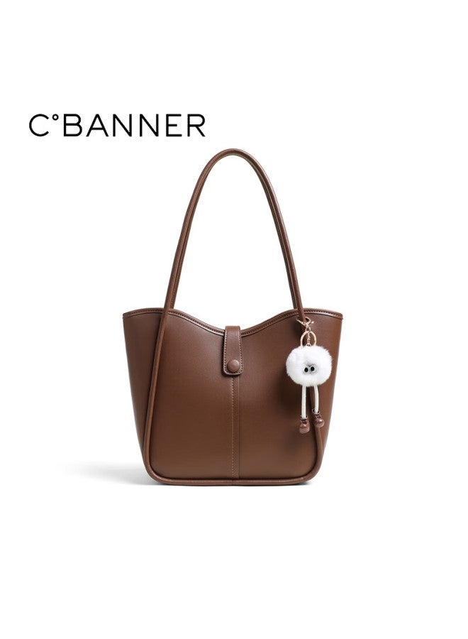 C.banner Leather Handbag, Women's Shoulder Tote Bag, Large Capacity Underarm Bag, Light Luxury Birthday New Year Gift For Women And Girlfriends - Image 3