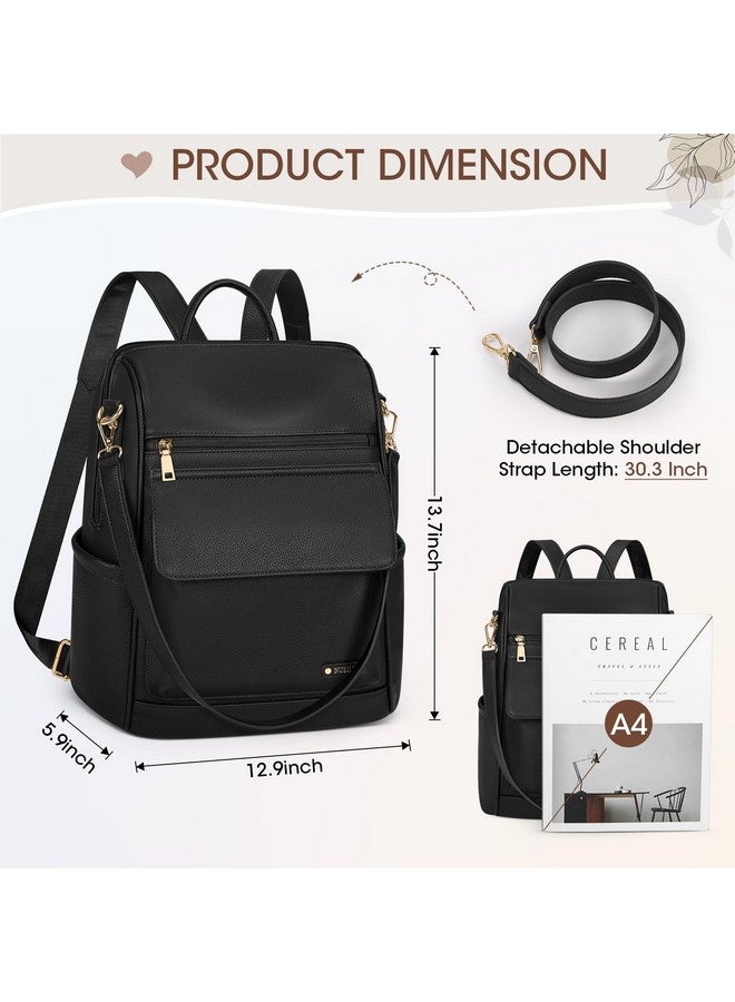 NUBILY Backpack Purse for Women Leather Anti-Theft Mini Backpack Fashion Designer Handbag Convertible Travel Bag Ladies Shoulder Bags, Black - Image 2