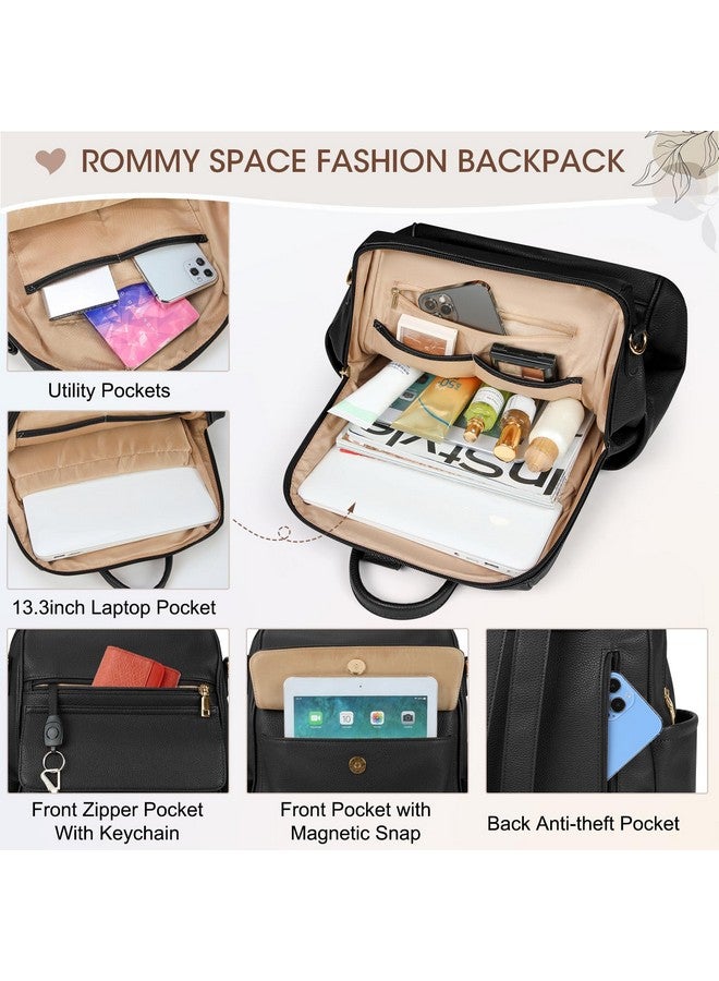 NUBILY Backpack Purse for Women Leather Anti-Theft Mini Backpack Fashion Designer Handbag Convertible Travel Bag Ladies Shoulder Bags, Black - Image 3