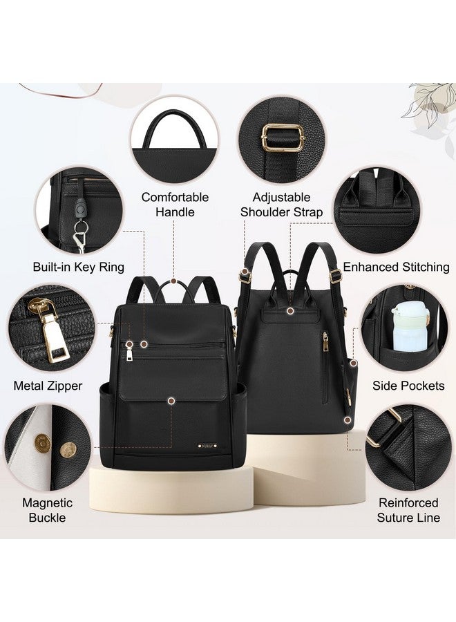 NUBILY Backpack Purse for Women Leather Anti-Theft Mini Backpack Fashion Designer Handbag Convertible Travel Bag Ladies Shoulder Bags, Black - Image 4