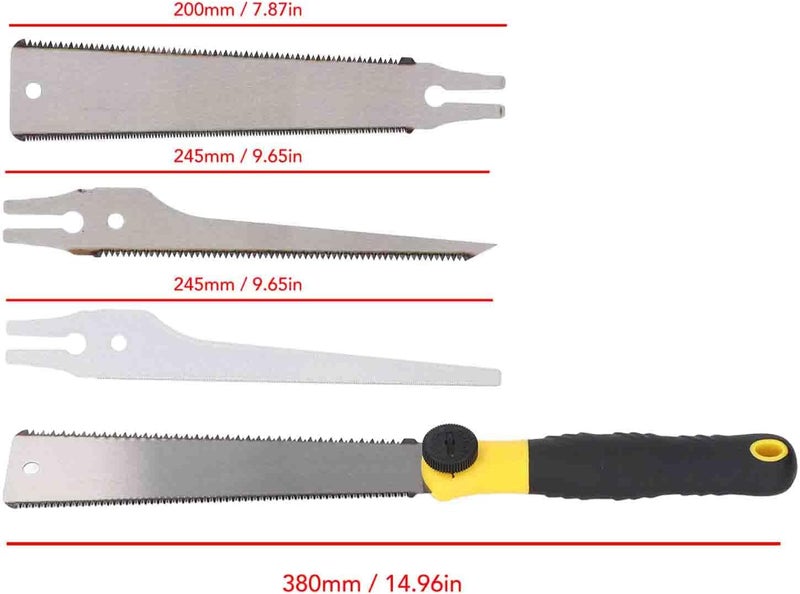 Multi Blades Hand Saw, Japanese Double Sided Pull Saw with TPR Handle, 14/17 TPI Hardened Steel Blades for Woodworking, Flush Cuts and Precision Finishing - Image 4