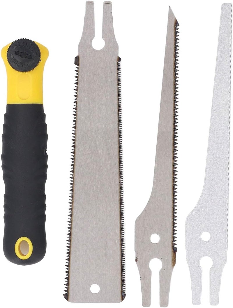 Multi Blades Hand Saw, Japanese Double Sided Pull Saw with TPR Handle, 14/17 TPI Hardened Steel Blades for Woodworking, Flush Cuts and Precision Finishing - Image 1