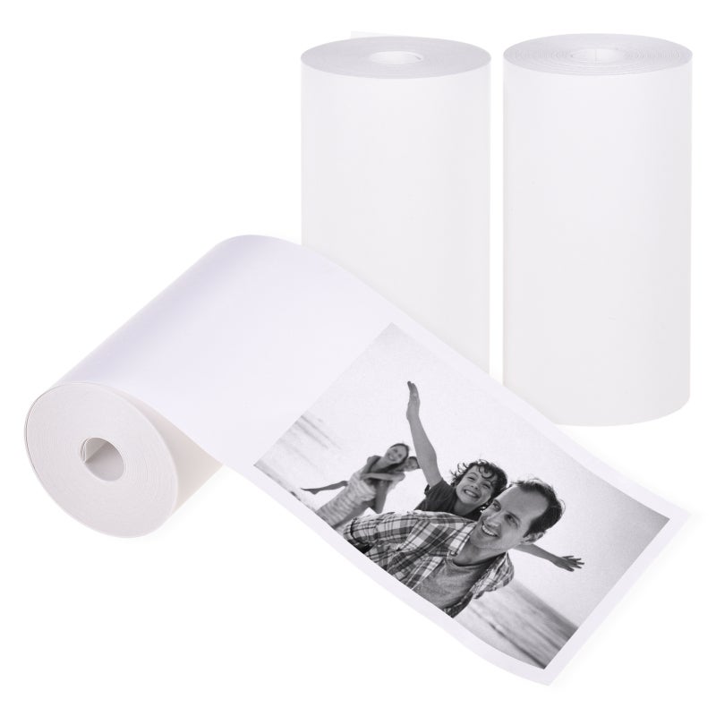 Thermal Paper Roll: 57x30mm White Thermal Paper - 3 Roll Set 10-Year Storage, Water Oil Proof, Clear Print for Pocket Thermal Printers, Receipt & Photo Printing - Image 2