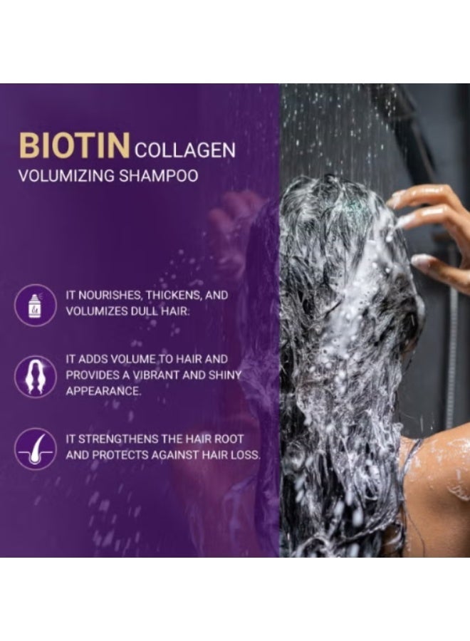 BIOXCIN Collagen & Biotin Volumizing Shampoo (300ml + 100ml) for Thin and Weak Hair, Sulfate-Free Hair Thickening Care - Image 5