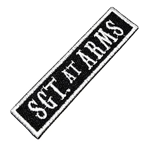 BR44 NT0523T SGT. at Arms Biker Front of Vest Jacket Title 100% Embroidered Patch Iron or Sew - Image 4