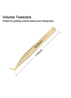 Ms.Queen Ms.Queen Eyelash Extension Tweezers Set-Precision Tweezers for 2D-6D Volume&Individual False Lashes Extensions with PU Storage Case-Golden (Volume Tweezers/M003-2)  - Image 4