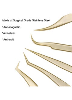 Ms.Queen Ms.Queen Eyelash Extension Tweezers Set-Precision Tweezers for 2D-6D Volume&Individual False Lashes Extensions with PU Storage Case-Golden (Volume Tweezers/M003-2)  - Image 5