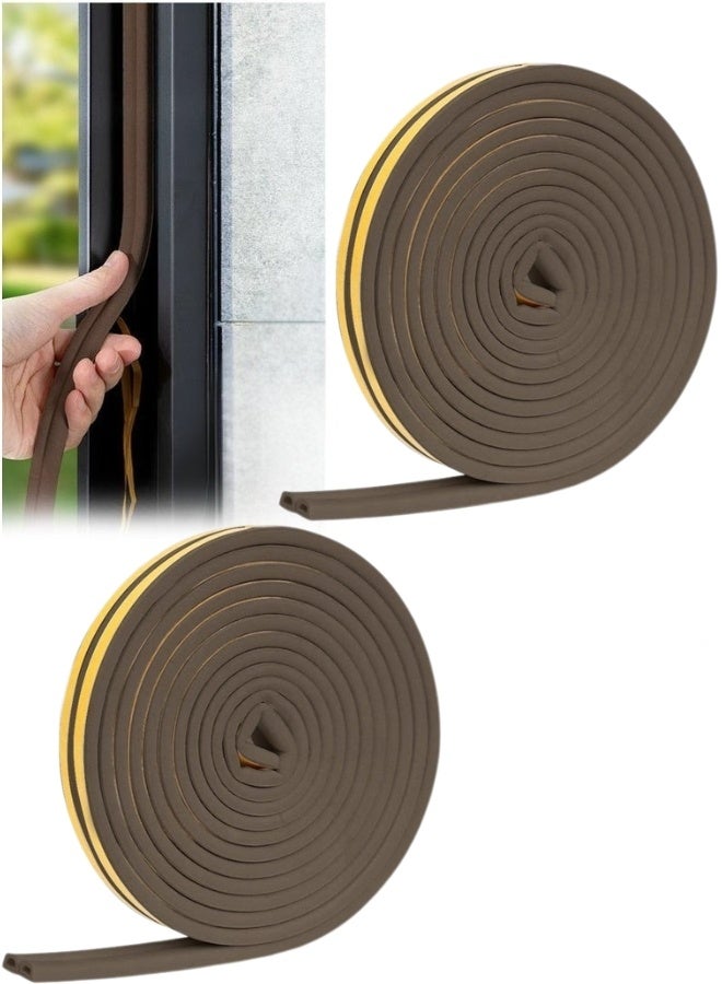 فالمر مانع تسرب للباب على شكل حرف D، شريط مطاطي عازل للطقس، عازل للصوت والضوضاء لباب السيارة والشاحنة ذاتي اللصق (3 متر بني) - Image 1