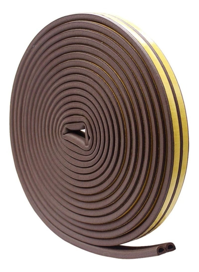 فالمر مانع تسرب للباب على شكل حرف D، شريط مطاطي عازل للطقس، عازل للصوت والضوضاء لباب السيارة والشاحنة ذاتي اللصق (3 متر بني) - Image 3