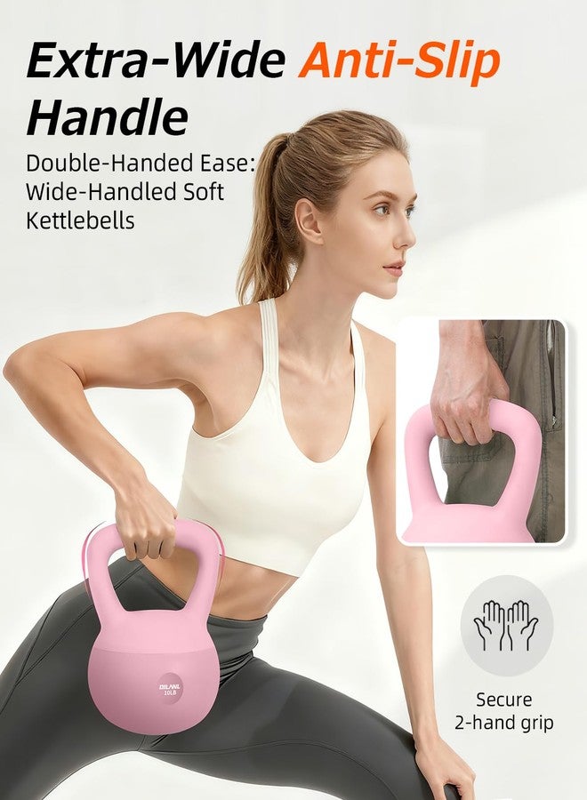 DILANL Soft Kettlebell, Safe Strength Training Kettle bell, Cushioned Impact-Resistant Base and Anti-Slip Grip Weight, Kettlebells Set for Home Workouts and Men/Women/ Beginners,With Non-slip Gloves (Pink - Image 4