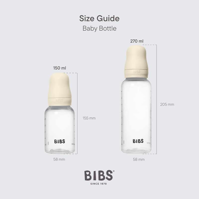 BIBS زجاجة بيبس للأطفال 5 أونص 150 مل حلمة مطاط طبيعي لاتكس مضادة للمغص خالية من BPA حلمة دائرية تدفق بطيء خفيفة الوزن سهلة التنظيف مناسبة للمواليد الجدد 0 سنوات حكيم - Image 3