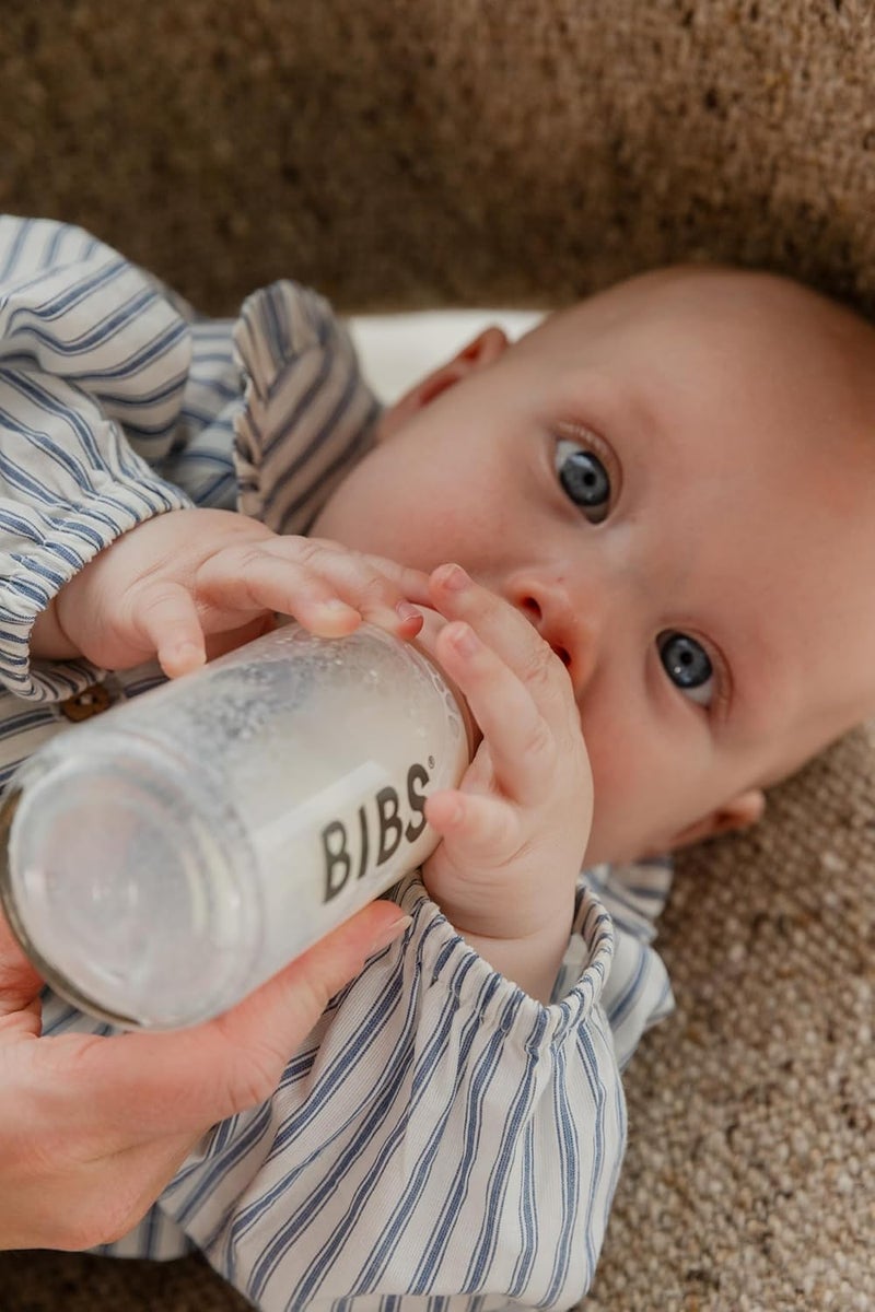 BIBS زجاجة بيبس للأطفال 5 أونص 150 مل حلمة مطاط طبيعي لاتكس مضادة للمغص خالية من BPA حلمة دائرية تدفق بطيء خفيفة الوزن سهلة التنظيف مناسبة للمواليد الجدد 0 سنوات حكيم - Image 5