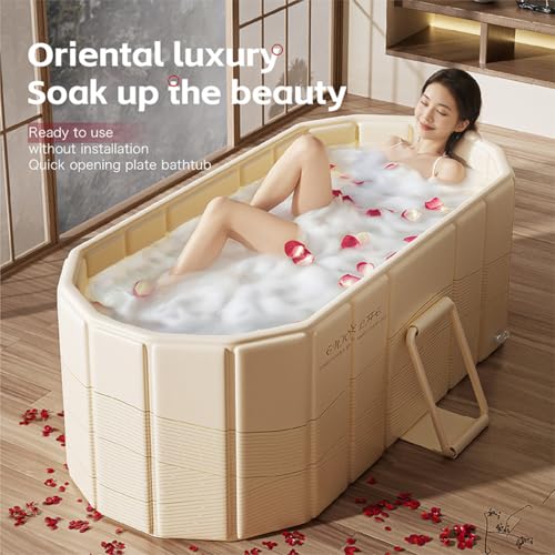 Houtclort Foldable Bathtub for Adult Large 59'in Collapsible tub Portable Bathtub for Bathroom Folding SPA Tub for Shower Stall, Ideal for Small Spaces - Image 2