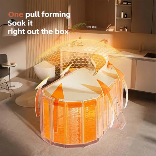 Houtclort Foldable Bathtub for Adult Large 59'in Collapsible tub Portable Bathtub for Bathroom Folding SPA Tub for Shower Stall, Ideal for Small Spaces - Image 5