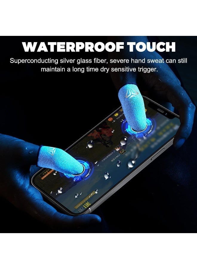 MJZ 4 pcs Fiber Finger Sleeves for Gaming, Anti Sweat Gaming Thumb Sleeves, Ultra-Thin & Sensitive Touch Screen Gloves for PUBG Mobile - Anti-Sweat Breathable Gloves for Phone, iPad Game - Enhanced Sensitivity & Comfort for Long Use with Storage Box, Silver - Image 2