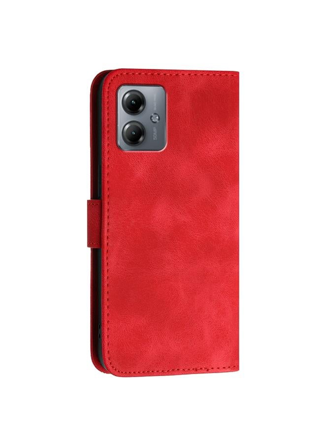 اس-توب جراب لهاتف Motorola Moto G14 مصنوع من الجلد بنقشة شبكية على شكل فراشة مع حبل تعليق - Image 3