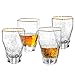 G Hammered Hexagon Short Trumpet Gold Rim Highball Glass set of 4, 13.4 oz - Image 2