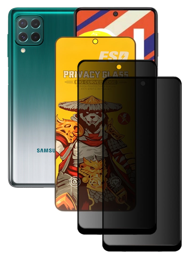 ESD 2 Pieces Tempered Dustproof Privacy Glass Screen Protector Compatible For Samsung Galaxy F62 - Image 1
