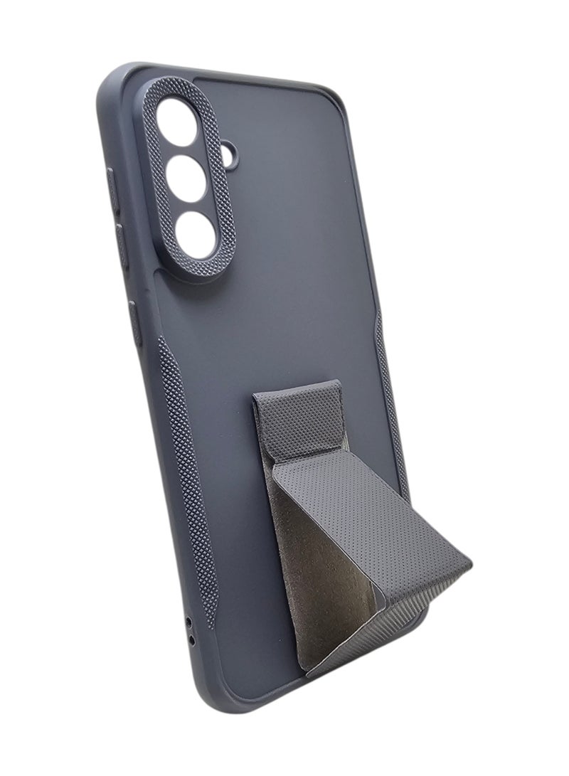 Silicone Back Cover With Holder For Samsung Galaxy A36 - Grey - Image 2
