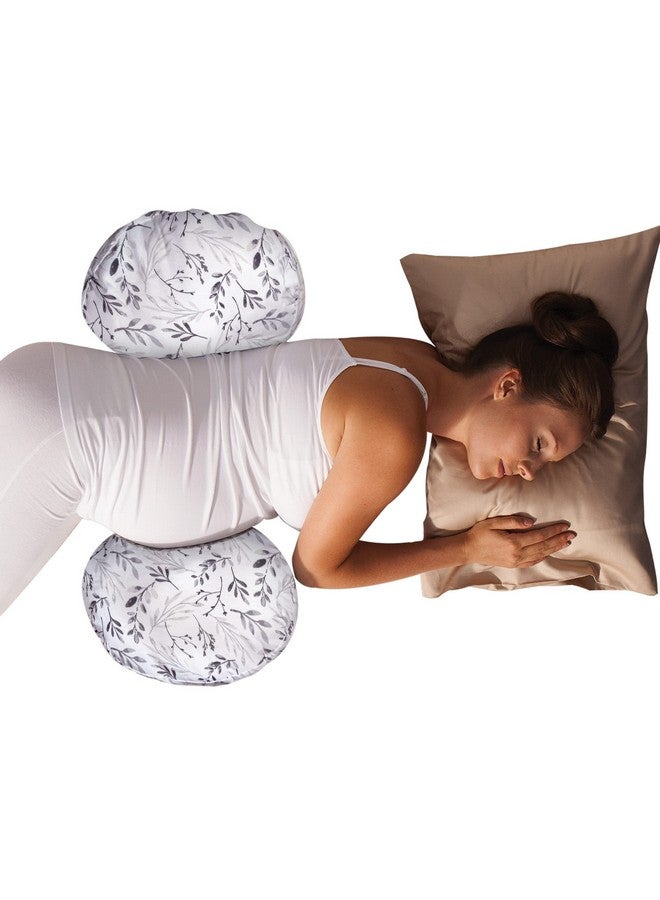 boppy Boppy Side Sleeper Pregnancy Pillow with Removable Jersey Pillow Cover, Gray Falling Leaves, Compact Stay-Put Design with Signature Stretch Panel, Prenatal and Postnatal Positioning - Image 1