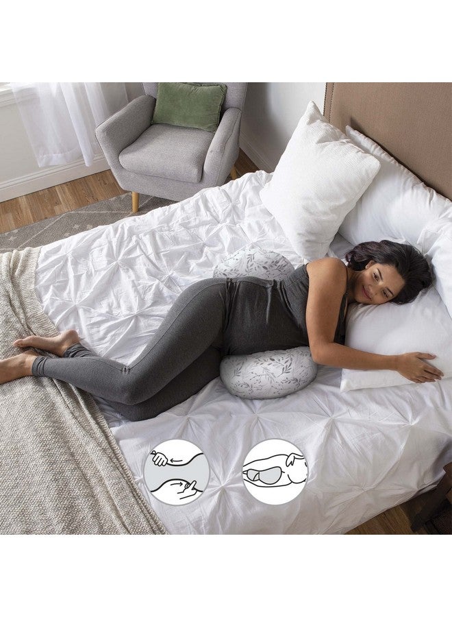 boppy Boppy Side Sleeper Pregnancy Pillow with Removable Jersey Pillow Cover, Gray Falling Leaves, Compact Stay-Put Design with Signature Stretch Panel, Prenatal and Postnatal Positioning - Image 3
