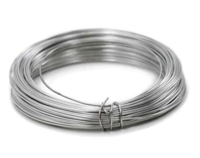 GREENARTZ® 33ft Silver Aluminium Wire for craft 14 gauge / 2.0mm for model making and stop animation - Image 1
