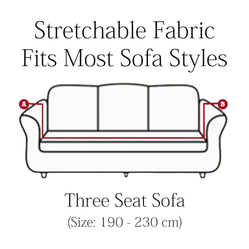 VORHANG Plain Sofa Cover | Highly Elastic Cover | Stretchable Universal Sofa Slipcover for Dining Drawing Room | Washable | Three Seater Sofa Cover | Dark Blue - Image 5