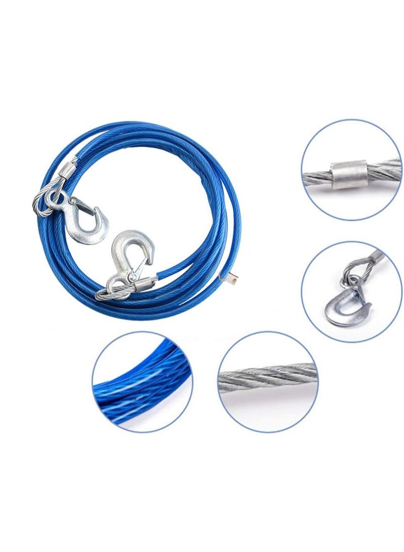 Heavy-Duty Tow Rope 4m – 5 Ton Steel Wire Cable with Safety Hook – Car Emergency Towing Rope – 10mm Thickness, High Strength, Secure Lock Hook, Anti-Scratch Coating - Image 4