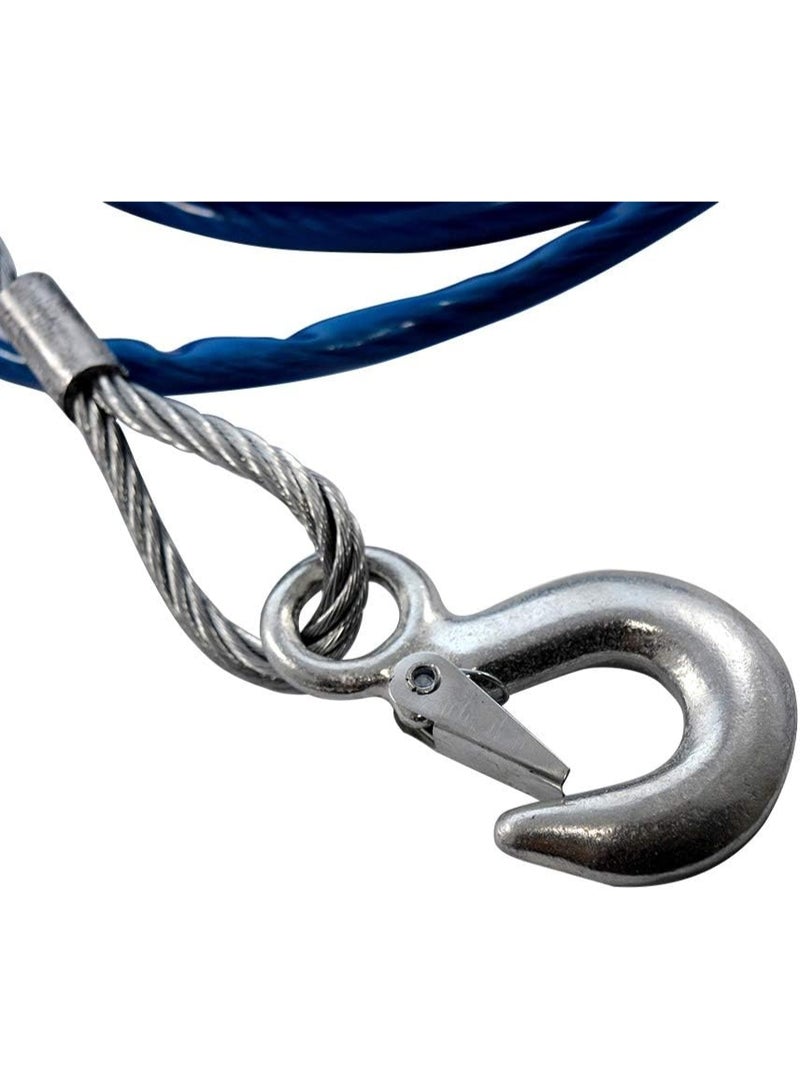 Heavy-Duty Tow Rope 4m – 5 Ton Steel Wire Cable with Safety Hook – Car Emergency Towing Rope – 10mm Thickness, High Strength, Secure Lock Hook, Anti-Scratch Coating - Image 5