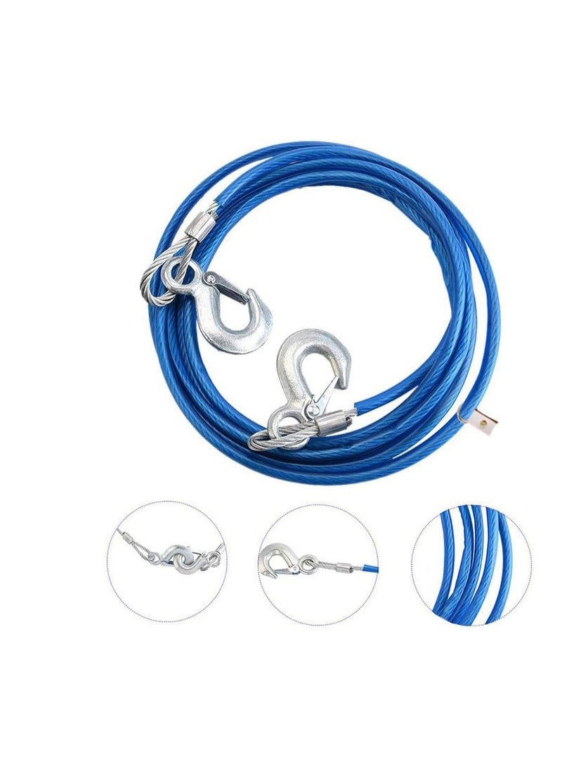 Heavy-Duty Tow Rope 4m – 5 Ton Steel Wire Cable with Safety Hook – Car Emergency Towing Rope – 10mm Thickness, High Strength, Secure Lock Hook, Anti-Scratch Coating - Image 3