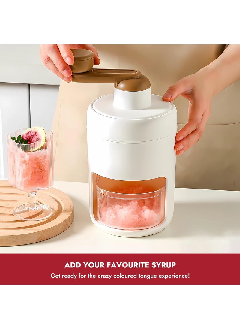 Lufarp Lufarp Manual Shaved Ice Machine Snow Cone Machine Crushed Ice Maker Suitable for Smoothies Cocktails Ice Cream With Ice Box Portable Ice Maker  - Image 2