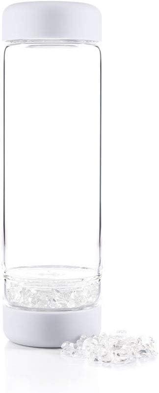 VitaJuwel VitaJuwel inu CRYSTAL cloud white | The Original DIY Crystal Water Bottle with Clear Quartz