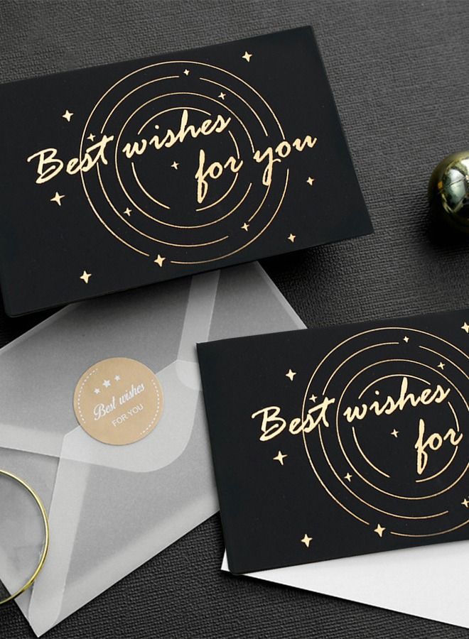 GROIC 10PCS Invitation Cards,Black and Gold Party Invitations with Envelopes,For Wedding,Bridal Shower,Baby Shower,Birthday Invitations,Party Greeting Card - Image 5