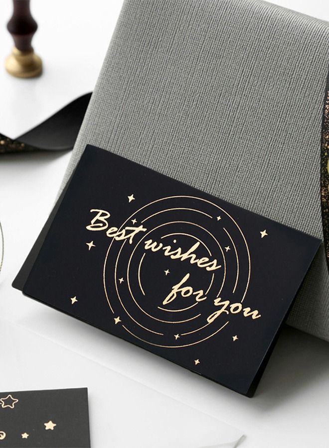 GROIC 10PCS Invitation Cards,Black and Gold Party Invitations with Envelopes,For Wedding,Bridal Shower,Baby Shower,Birthday Invitations,Party Greeting Card - Image 2