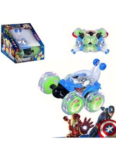 Swift Remote Control Car, RC Cars, 2.4GHz Electric RC Stunt Car with Light, Drift Stunt Car, 360 Rotating Vehicles with LED, RC Crawler Car Toy for 3 4 5 6 7 8 12 Year Old Kids, Avengers Style 