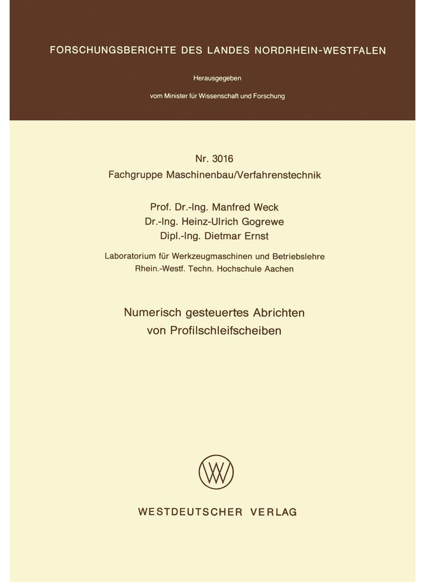 Numerisch Gesteuertes Abrichten Von Profilschleifscheiben 