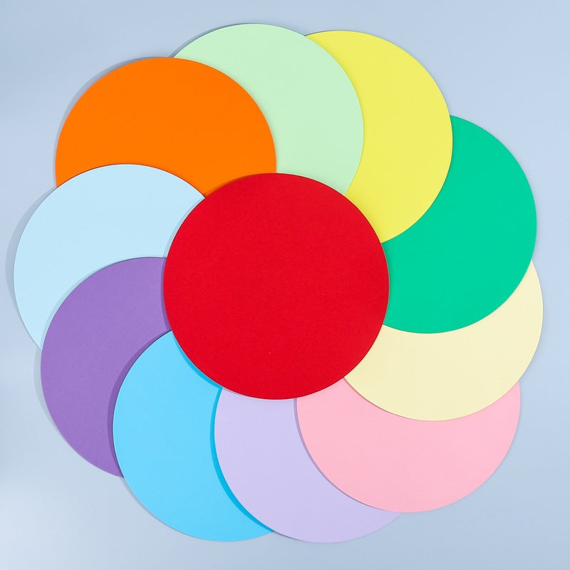 Color Cardboard Round Painting Handmade Sketch Paper Children'S Art Color Lead Painting Paper 250G Hard Thick Paper - Image 4