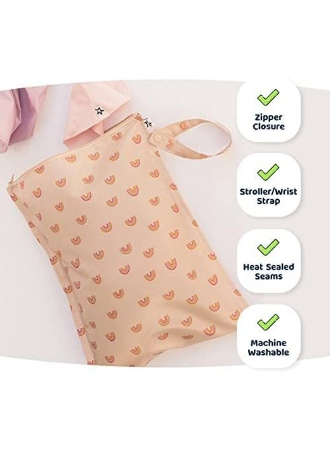 Tiny Twinkle Mess-proof Wet Bags 2 Pack Waterproof and Washable Bag for Travel storage, Stroller, Daycare, Baby Diapers, Yoga, Beach, Pool, Wet Toddler Swimsuits (Sweet Treat) - Image 3