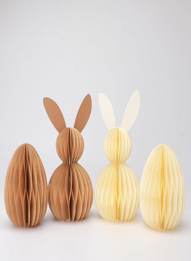 WWT Easter Decorations, 4Pcs Easter Honeycomb DIY Table Centerpiece Set, Cute Table Centerpiece Decor for Easter Decors, Egg Hunt Supplies - Image 1