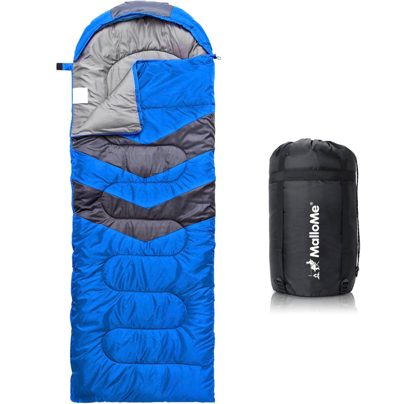 MalloMe Sleeping Bags for Adults Cold Weather & Warm - Backpacking Camping Sleeping Bag for Kids 10-12, Girls, Boys - Lightweight Compact Camping Essentials Gear Accessories Hiking Sleep Must Haves - Image 1