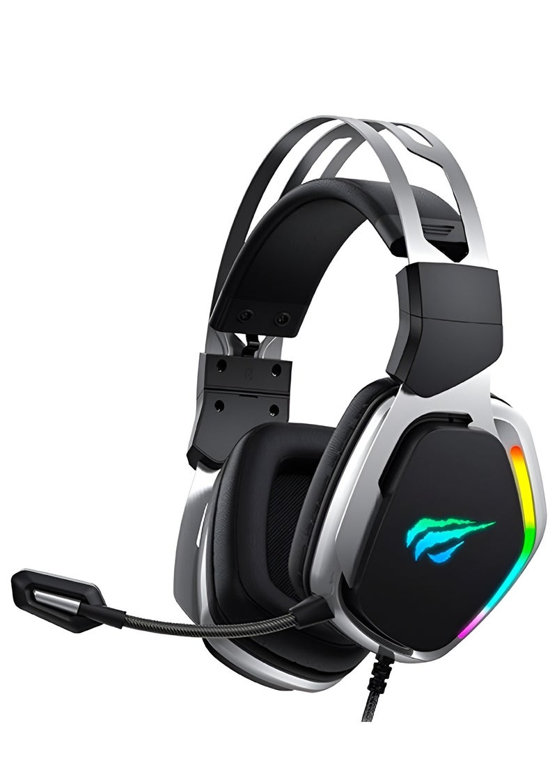 Generic HAVIT H2018U USB 7.1 Gaming Headphone with RGB Lighting and 3D Surround Sound - 50mm Speaker - Black  - Image 1
