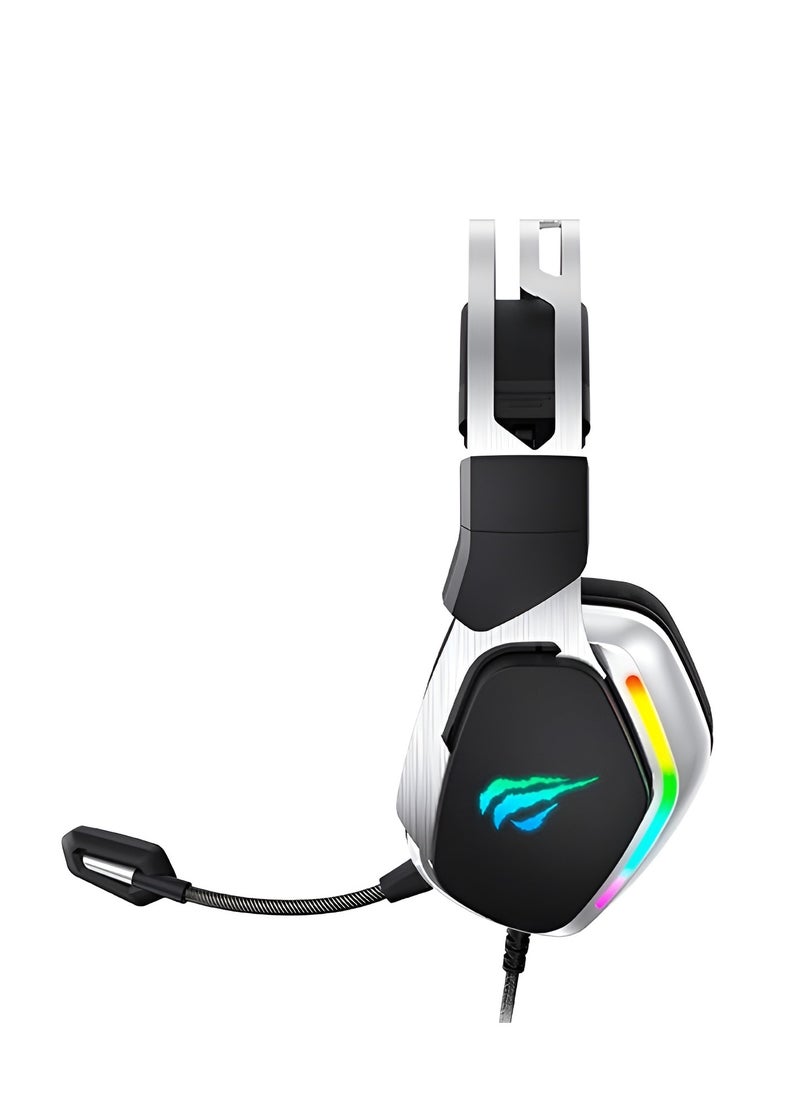 Generic HAVIT H2018U USB 7.1 Gaming Headphone with RGB Lighting and 3D Surround Sound - 50mm Speaker - Black  - Image 3