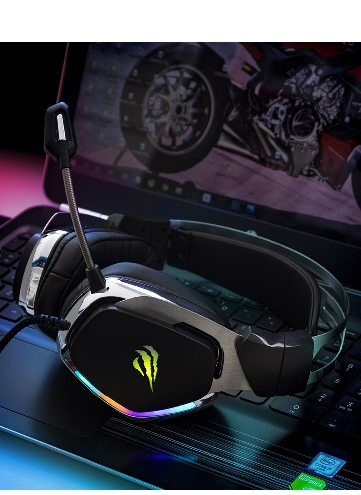 Generic HAVIT H2018U USB 7.1 Gaming Headphone with RGB Lighting and 3D Surround Sound - 50mm Speaker - Black  - Image 5