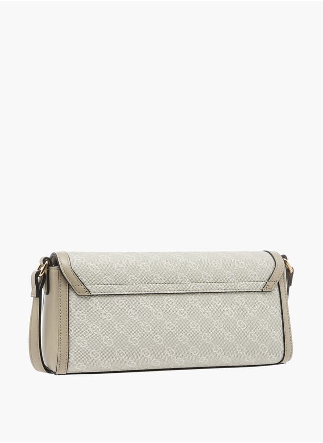Celeste Women Monogram Print Crossbody Bag with Flap Closure  - Image 3