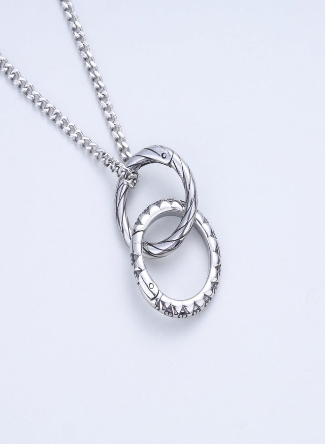 GAVU Stainless Steel Ring Holder Necklace for Men, Charm Holder Wedding Ring Keeper Necklace 24" - Image 5